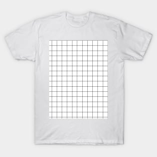 Black and White Lines Grid T-Shirt